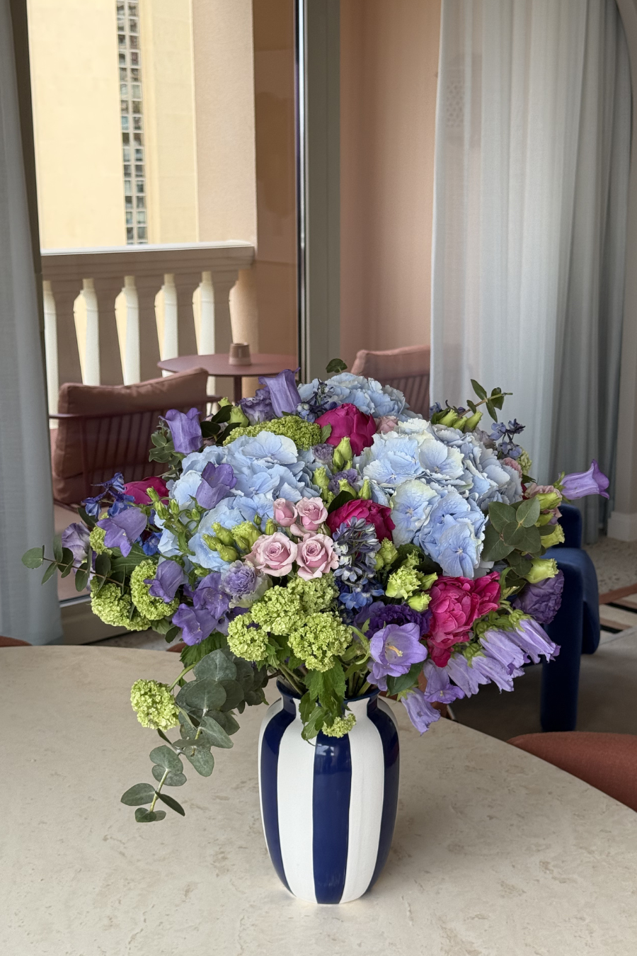 Bouquet Bleu & Rose fête des mères S