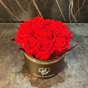 Boite ronde roses éternelles